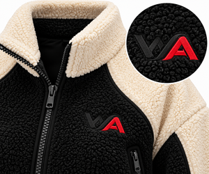 Chaqueta de forro polar Sherpa con cremallera y bloques de color para mujer, cuello alto, manga raglán de dos tonos, abrigo Teddy de invierno, OEM, ¡la más vendida! - Product Image 6