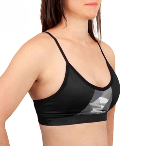 Soutien-gorge de sport noir uni pour femme, col halter, maintien élevé, extensible dans quatre directions, anti-UV, respirant, haute qualité - Product Image 1
