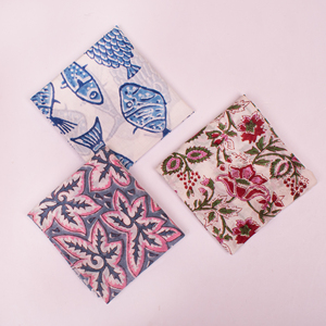 Indian Hand Block Cotton <b>Square</b> <b>Scarf</b> Bandana Skin Friendly Casual Wear Unisex Bag Accessory Unique Handmade Piece - Product Image 4