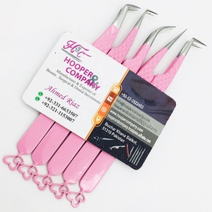 Nouveau style pince à épiler vison durable en acier inoxydable fond coeur extension de cils pince à épiler pointe pointue avec logo personnalisé offre - Product Image 1