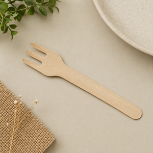Prix de gros usine – Couverts jetables biodégradables en papier (couteau, fourchette et cuillère) – Fourchette en papier - Product Image 6