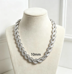 สร้อยคอคิวบาแบบ Iced Out ชุบโรเดียมประดับเพชรซิร์คอน สำหรับผู้ชายและผู้หญิง เหมาะเป็นของขวัญสำหรับงานปาร์ตี้ - Product Image 1