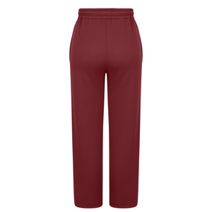 Pantalones de chándal acampanados lisos para mujer con cintura con cordón y bolsillos, de algodón de alto gramaje, cómodos, personalizables, al por mayor - Product Image 2