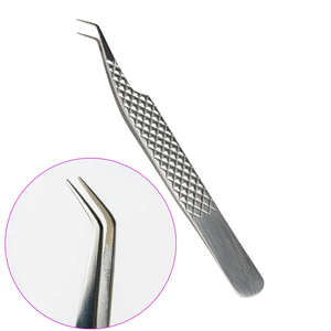 Pinces professionnelles pour extensions de cils Fiber Tips, pour une prise parfaite des cils, manche antidérapant. - Product Image 1