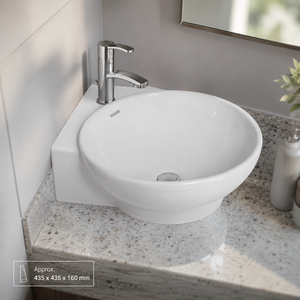 Lavabo de Cerámica Moderno en Forma de Diamante para Montar en la Pared del Baño - Product Image 3