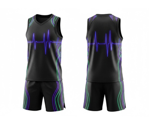 Tenue de basketball personnalisée OEM, sublimation intégrale, maillot et short de sport pour hommes, femmes et jeunes. - Product Image 6