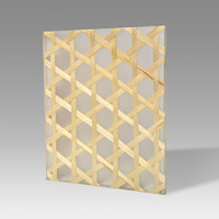 Lámina Acrílica Tejida de Bambú, Resina PETG, Acrílico Transparente para Decoración del Hogar, Paneles de Pared de Plástico para Hostelería