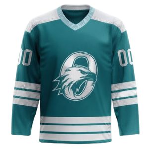 Men Teal White Sublimated <b>Ice</b> Hockey Jersey Shorts Set Polyester V Neck Printed Athletic Sportswear Match Performance Apparel - Product Image 6