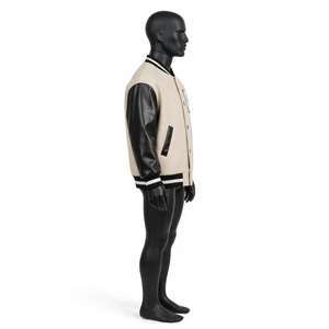 Veste universitaire personnalisée pour hommes en laine avec manches en cuir et boutons-pression – Veste d'extérieur d'hiver de haute qualité – Vente en gros - Product Image 2