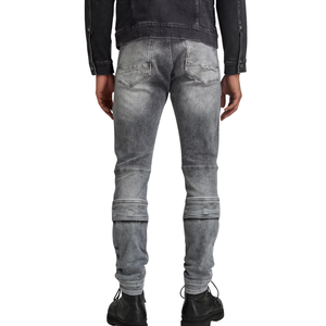 Pantalones Vaqueros Ajustados de Mezclilla 3D con Estampado Sólido de Invierno Airblaze, Estilo Motero Desgastado, Ajustados, Elásticos, Casuales, para Hombre - Product Image 2