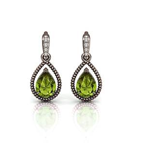 Pendientes de Peridoto en Oro de 14K sobre Plata de Ley 925, Joyería de Lujo para Mujer, Ideal para Fiestas y Regalos - Product Image 4