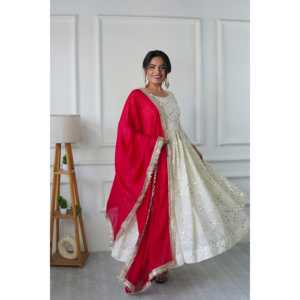 ชุดราตรี anarkali ที่สวยงามสำหรับงานปาร์ตี้มีก้นและ dupatta - Product Image 5