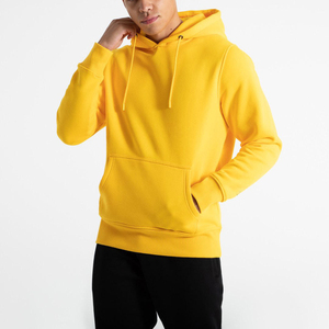 เสื้อฮู้ดผู้ชายสีขาว ทรงปกติ สีพื้น มีกระเป๋า สไตล์ลำลอง สำหรับฤดูใบไม้ร่วง ผ้าถัก 100% คอตตอน เฟรนช์เทอร์รี่ - Product Image 4