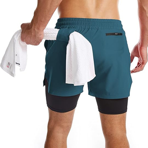 Pantalones Cortos Deportivos para Hombre 2 en 1 con Forro de Compresión, Pantalones Cortos para Correr y Hacer Ejercicio de Secado Rápido, Personalización de Marca, OEM al por Mayor - Product Image 5
