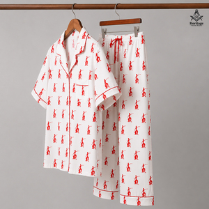 HMR Wholesale Summer Half Sleeve Delta Sigma for Sorority Top Print Milk Silk 2 Piece Women Nightwear - Product Image 2
