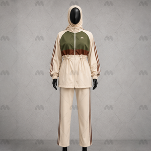 Ensemble de sport modeste 2 pièces pour femme, haut à col montant et manches longues, jupe longue, décontracté, respirant, hiver-été, élégant, OEM - Product Image 1