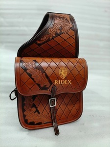 Premium Quality Leather Western Hand Tooled Saddle Bag For Horse Available At Competitive Price - Product Image 4