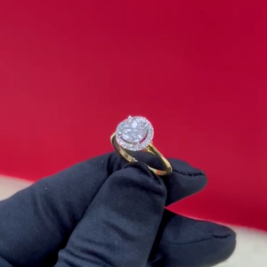 Bague de fiançailles et de mariage en diamant de laboratoire certifié HRD, or massif pur, bijoux, achat direct auprès d'un fournisseur indien de confiance - Product Image 2