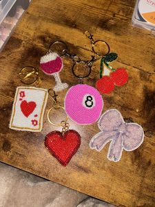Unique Eco-Friendly <b>Customized</b> Shape Floral Embroidery Beaded <b>Keychain</b> Handmade Decorative Backpack Charm Designer Handcrafted - Product Image 6