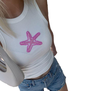 Custom Seed Beads Cotton Silk Embroidery Crop Top Mirror Pearl Work Handmade Custom Logo Customized Color Custom - Product Image 3