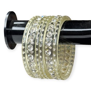 Premium <b>Clear</b> Acrylic Bangles Set with Crystal Stone Detailing Stylish Lightweight Daily Wear Jewellery Wholesale Price - Product Image 1