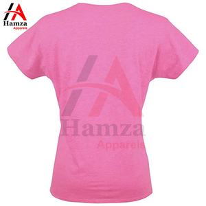 T-shirt solide de haute qualité femmes col rond 100% coton sur mesure respirant porter un t-shirt uni par Hamza Apparels - Product Image 6