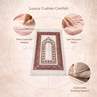 Tapis de prière musulman de qualité supérieure |   Tapis de prière islamique rembourré en peluche, design persan moderne Kilim Boho, lavable, 2x3, pour la maison et les voyages
