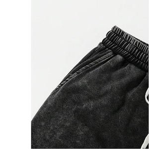 Pantalones Cortos de Mezclilla para Hombre, Estilo Urbano, Holgados, con Bolsillos, Diseño Personalizado, Lavado Ácido, con Pedrería, 100% Algodón, Bordado Sólido, de Alta Calidad - Product Image 3