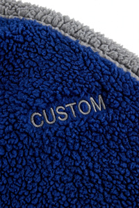 Veste d'hiver unisexe en polaire sherpa bleue très demandée, épaisse, en polyester, entièrement zippée, douce et moelleuse, style Teddy, avec col contrastant - Product Image 6