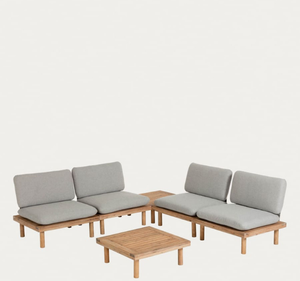 Juego de Sofás de Jardín de Diseño Tropical de Lujo, Estructura de Madera de Teca Sólida, Cojines Gruesos, para Villa, Resort, Hotel, Patio, Terraza - Product Image 5