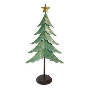 Décoration de Noël en métal faite à la main avec étoile sur le dessus, centre de table moderne pour décorations de table de fêtes - Product Image 2