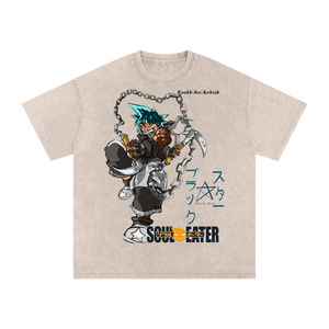 T-shirts surdimensionnés vintage 100 % coton pour hommes, style streetwear hip-hop délavé à l'acide, avec logo personnalisé et motif lettres – Vente en gros - Product Image 3