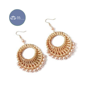 Pendientes de Ratán Tropical Glory, los Más Vendidos – Pendientes de Madera Tejida Ecológicos para Fiestas y Uso Diario - Product Image 1
