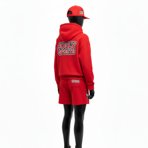 Women Hoodie Short Set Heavy Cotton Fleece Warm Streetwear Custom Embroidery <b>Patch</b> Logo 100% Cotton Hoodie Shorts Set for Women - Product Image 5