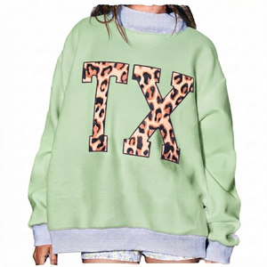 Sudadera de cuello alto para mujer, personalizada con gráficos, de felpa francesa, larga por delante, estilo oversize. - Product Image 5