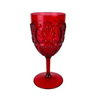 Verre à vin en plastique acrylique vintage personnalisé, couleur personnalisée, gaufré, pour mariage, fête, Noël