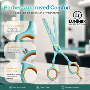 NYBL-55 5.5inch Straight <b>Left</b>-<b>handed</b> <b>Scissors</b> JAPAN 440C Sharp 58-59HRC Hardness Stainless Steel Handle Barber Shears Hair 28 - Product Image 3