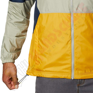 เสื้อแจ็คเก็ตผู้ชายสีเบจ กรมท่า เหลือง แบบมีฮู้ด ซิปหน้า ผ้า softshell กันลม น้ำหนักเบา เหมาะสำหรับเล่นกีฬา เดินป่า ลำลอง มีสไตล์ - Product Image 3