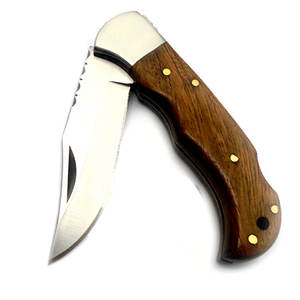 Wholesale Customized Bulk Orders Stainless Steel Folding Pocket Knife Wood Handle OEM Tactical Combat Knife High Grade - Product Image 2