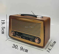 ELETREE R-3299BT, haut-parleur Bluetooth rétro en bois, radio FM/AM/SW, radio portable rechargeable avec poignée, alimentation AC/DC, USB, TF