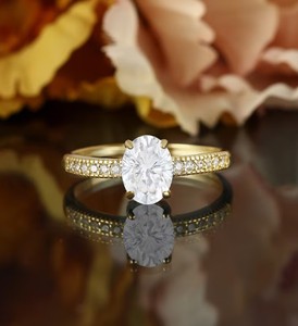 Oval Cut Moissanite <b>Ring</b> 925 Sterling <b>Silver</b> Engagement <b>Ring</b> Dainty <b>Solitaire</b> Minimalist Wedding Promise <b>Ring</b> Elegant Jewelry - Product Image 1
