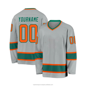 เสื้อฮอกกี้น้ำแข็งปี 2026 ผลิตตามสั่ง บริการ OEM เป็นมิตรกับสิ่งแวดล้อม ป้องกันแบคทีเรีย ระบายอากาศ แห้งเร็ว 180 GSM โพลีเอสเตอร์ 100% สำหรับฮอกกี้ - Product Image 1
