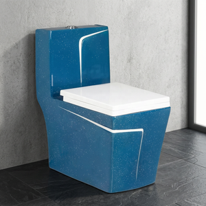 Inodoro de cerámica de una pieza sin borde de primera calidad con asiento UF de cierre suave para baño residencial moderno - Product Image 4