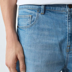 Pantalones Vaqueros Casuales Rectos para Hombre Hechos a Medida con Tela de Lona Transpirable Ecológica de Algodón - Product Image 5