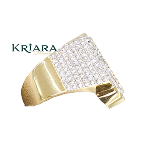 Anillo de Moissanita con Corte Brillante Redondo, Engaste Pavé, Forma de Letra, Plata 925, Oro Sólido de 18K, Estilo Lujoso, Unisex - Product Image 4
