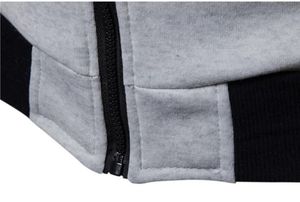 <b>Men's</b> Gray Hooded <b>Zip</b>-<b>Up</b> Sweatshirt Slim Fit Casual French Terry Hoodie Autumn Wear - Product Image 3