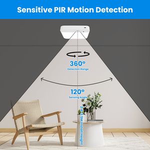 Plafoniera Wireless Ricaricabile 1Pz/2Pz con Sensore di Movimento 3000K 4500K 6000K 3 Timer 10 Livelli di Luminosità Telecomando - Product Image 2