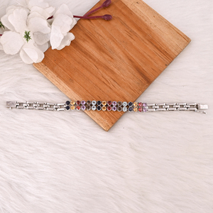 Luxury <b>Gemstone</b> <b>Bracelet</b> with Black Onyx, Citrine, Smoky Quartz, Sky Blue Topaz, Garnet & Amethyst 925 Sterling Silver Jewelry - Product Image 2