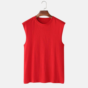 Oversize Casual Knitted Men Solid Color Sleeveless <b>Tank</b> <b>Top</b> O-Neck Knitted Casual Wear <b>Yellow</b> - Product Image 4