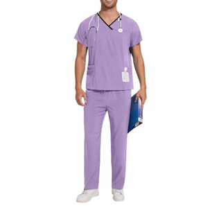 Vente en gros directe usine : Ensemble de 2 pièces de tenue médicale unisexe (haut à col en V et pantalon) pour femmes et hommes - Product Image 2